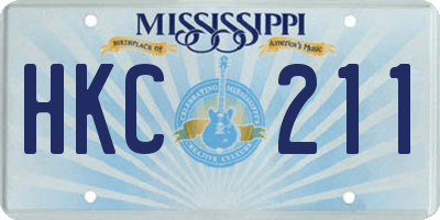MS license plate HKC211