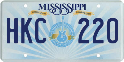 MS license plate HKC220