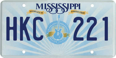MS license plate HKC221