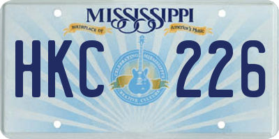 MS license plate HKC226