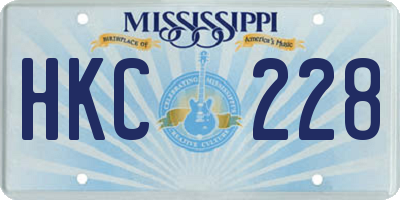 MS license plate HKC228