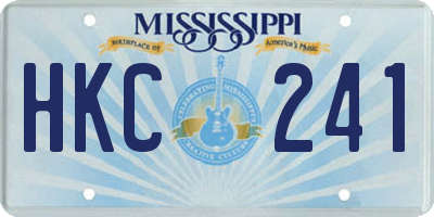 MS license plate HKC241