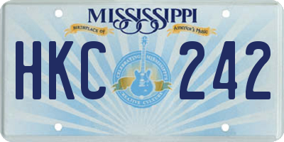MS license plate HKC242