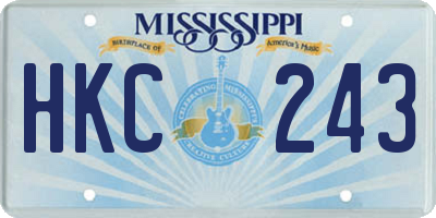 MS license plate HKC243
