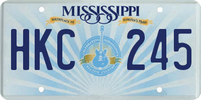 MS license plate HKC245
