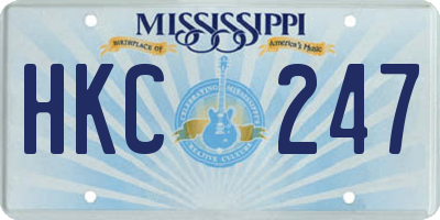 MS license plate HKC247