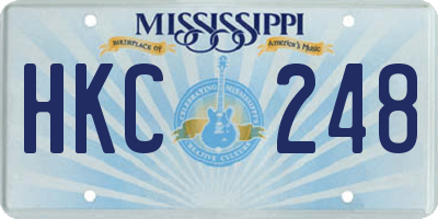 MS license plate HKC248