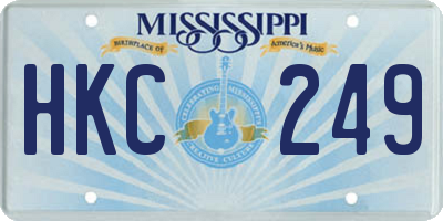 MS license plate HKC249