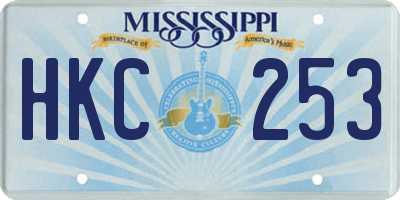 MS license plate HKC253