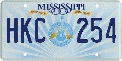MS license plate HKC254