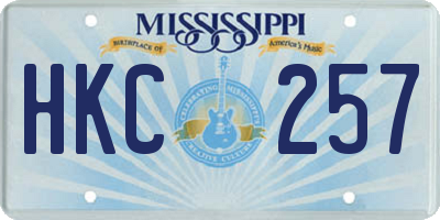 MS license plate HKC257
