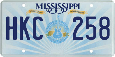 MS license plate HKC258