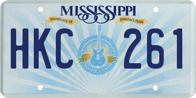 MS license plate HKC261