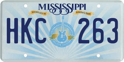 MS license plate HKC263