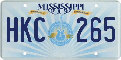 MS license plate HKC265