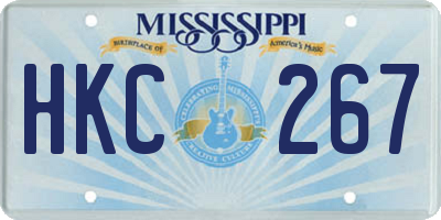 MS license plate HKC267