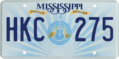 MS license plate HKC275