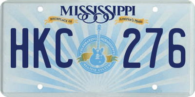 MS license plate HKC276