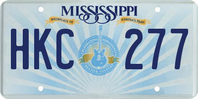 MS license plate HKC277