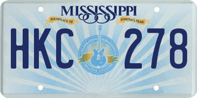 MS license plate HKC278