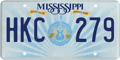 MS license plate HKC279