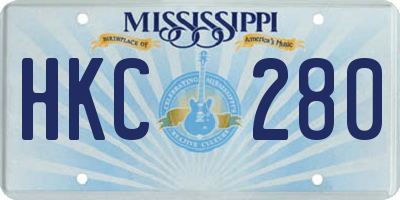 MS license plate HKC280