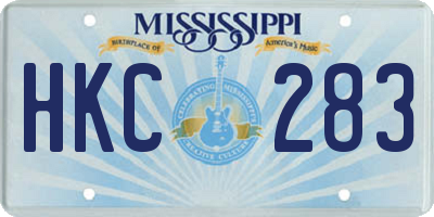 MS license plate HKC283