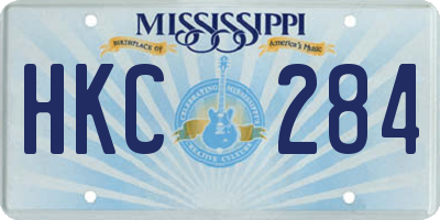 MS license plate HKC284
