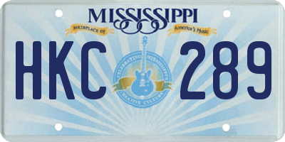MS license plate HKC289