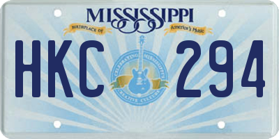 MS license plate HKC294