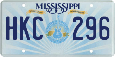 MS license plate HKC296