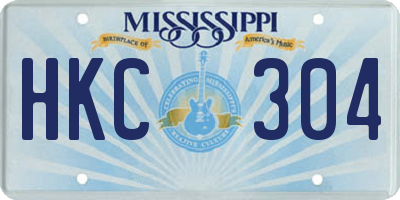 MS license plate HKC304