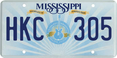 MS license plate HKC305