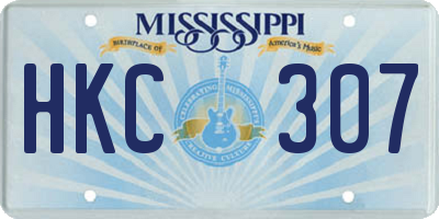 MS license plate HKC307