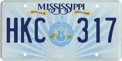 MS license plate HKC317