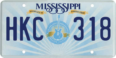 MS license plate HKC318