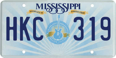 MS license plate HKC319