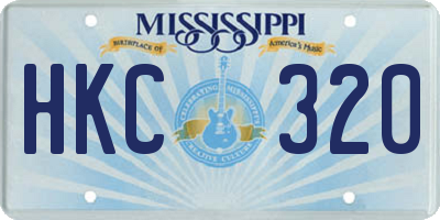 MS license plate HKC320