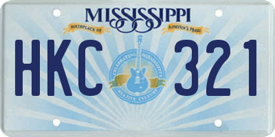 MS license plate HKC321