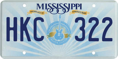 MS license plate HKC322