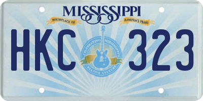MS license plate HKC323