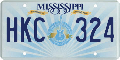 MS license plate HKC324
