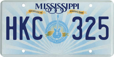 MS license plate HKC325
