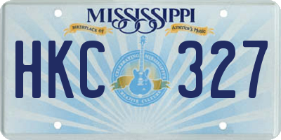 MS license plate HKC327