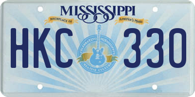 MS license plate HKC330