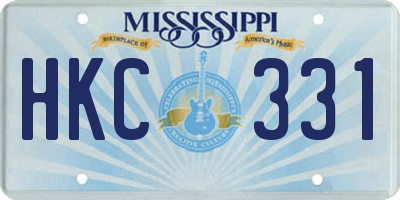 MS license plate HKC331