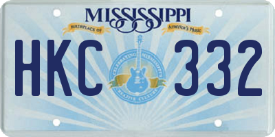 MS license plate HKC332