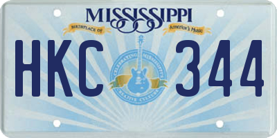 MS license plate HKC344