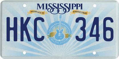MS license plate HKC346