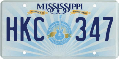 MS license plate HKC347